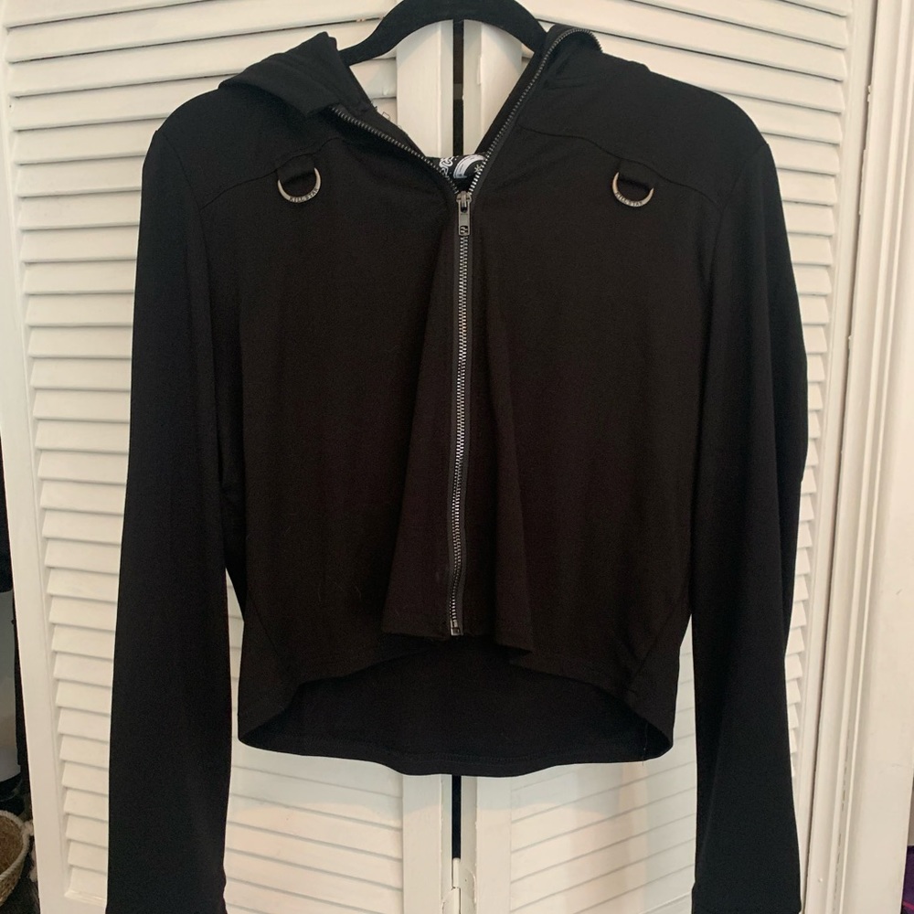 Killstar cropped black hoodie with mask